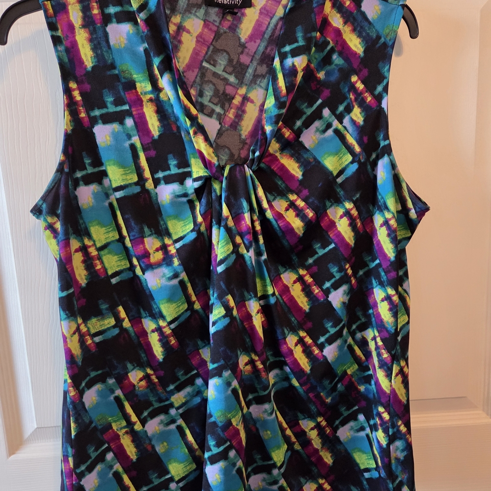 Relativity Multicolor Abstract Blouse